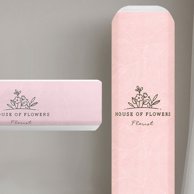 PULSEBIZ 에어컨커버 투인원세트 벽걸이+스탠드 에어컨덮개, 플로리스트, 피치핑크