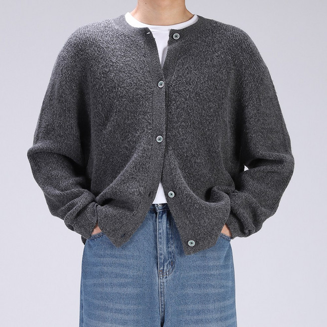 후앙스 소프트 캐시라이크 니트 라운드 크롭 가디건 SBGT-8102