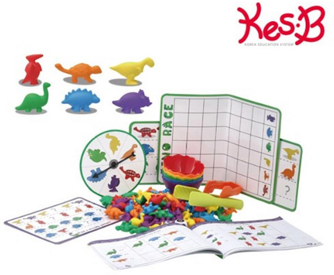 공룡수세기놀이세트x1개 공료 72개 수세기활동지포함