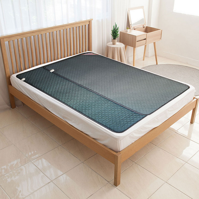 모던카키 전자파 차단 프리미엄 국내산 전기매트 무자계 탄소 발열 매트 전기요 거실 침대, 더블 145x200 분리난방