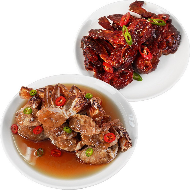 [이룸찬] 국내산 금게 간장게장 + 꽃게 양념게장 1kg+1kg 꽃게무침 한입게장, 1kg