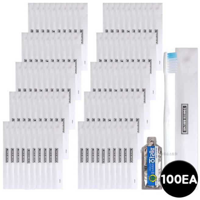 일회용 페리오 치약칫솔 세트 캐피탈, 100개