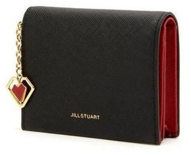 질스튜어트 LILY 지폐수납 쁘띠 참장식 소가죽 배색 반지갑