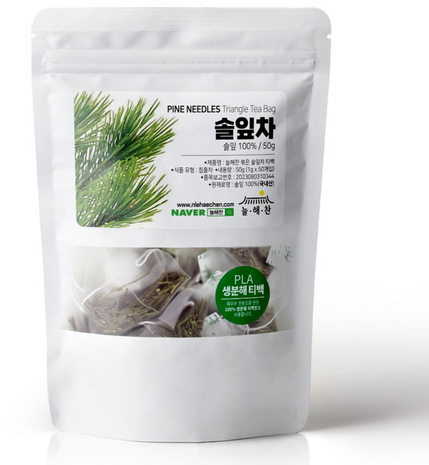 늘해찬 볶은 국산 솔잎차 티백 전통차 허브차 삼각티백 대용량, 1g, 50개입, 1개