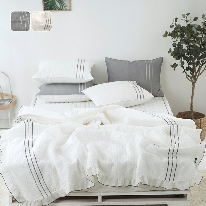 국산 여름 리빙캐슬 블레스 뱀부시어서커 + 순면 이불세트