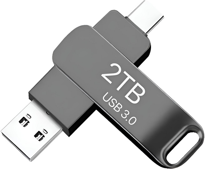 2TB Type-C 고속 USB 3.0 대용량 플래시 드라이브 휴대폰 컴퓨터 겸용 OTG, 1개