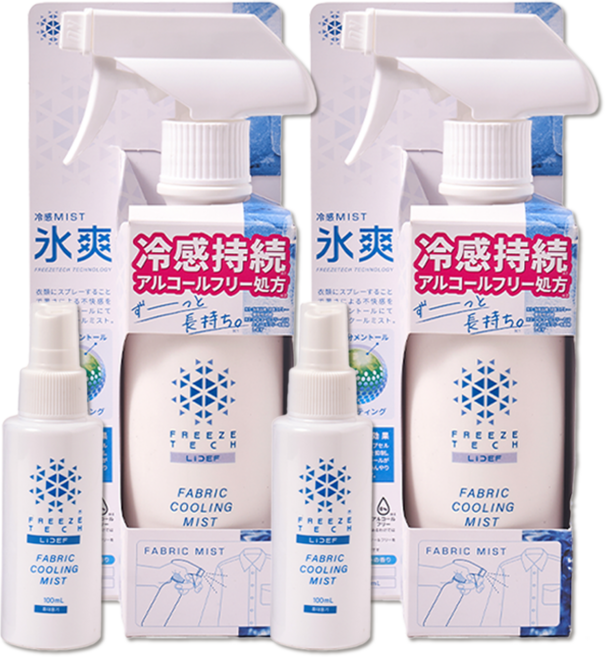 프리즈텍 일본1위 쿨링 스프레이 무알콜 자연 멘톨 냉각 성분 섬유탈취겸용, 2개, 300ml