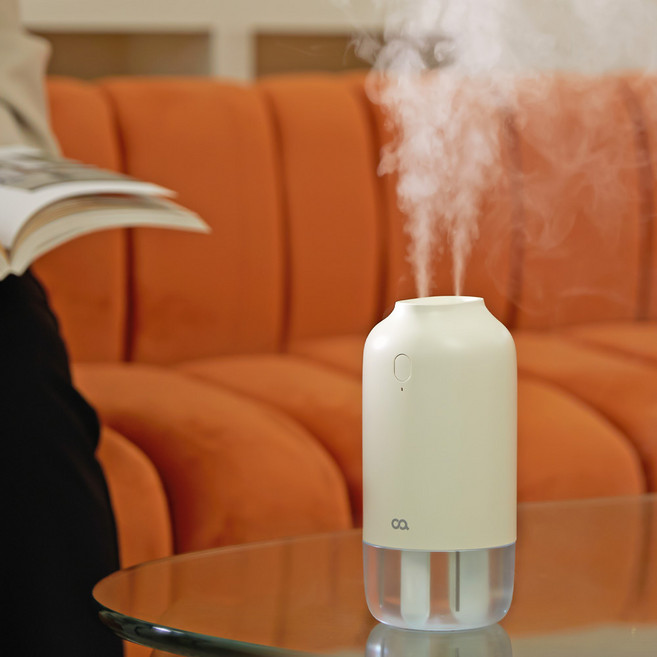 오아 듀얼미스트 미니 휴대용 초음파 탁상용 무선 가습기 베이지