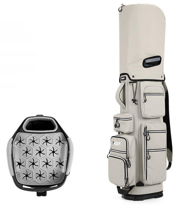 2.9kg 초경량 캐디백 무소음 골프클럽 충돌방지 14홀더 골프백, 베이지