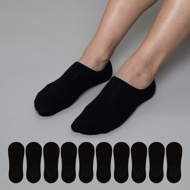 비바슈슈 남성용 벗겨지지않는 발등덮는 면페이크삭스 10켤레