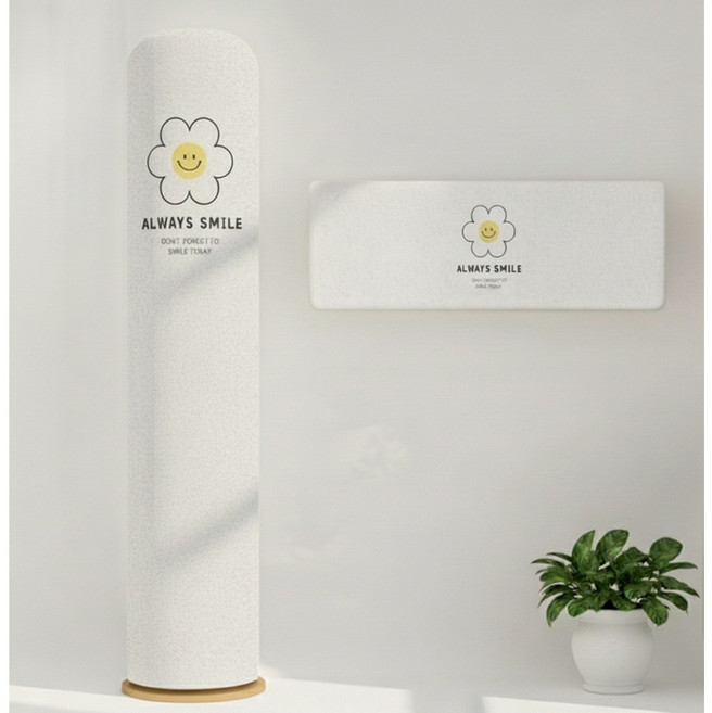 쇼핑원더 벽걸이 스탠드 에어컨 스판 커버 투인원 세트, 03 투인원세트 2in1 스마일