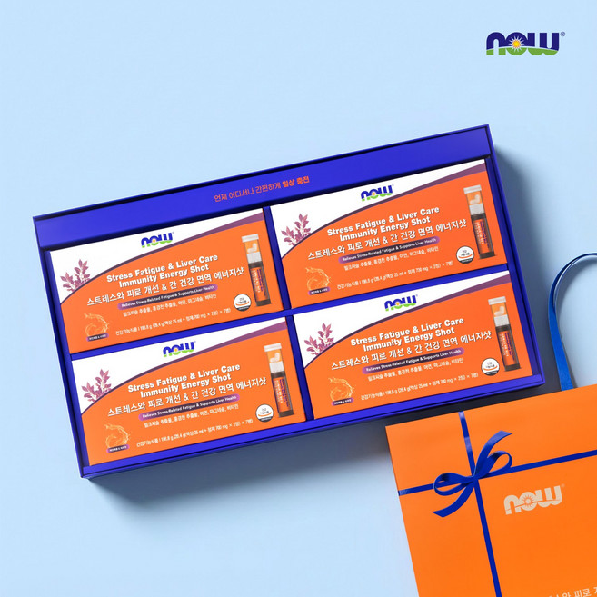 [선물세트] 나우푸드 스트레스와 피로 개선 & 간 건강 면역 올인원 에너지샷 7개입 4박스, 7정, 198.8g, 4개