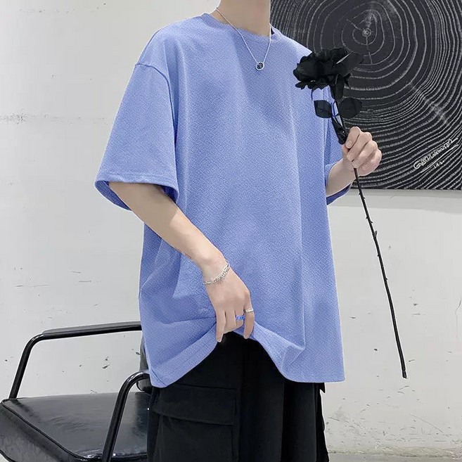 男生短袖上衣 韓版冰絲速乾素色寬鬆T恤