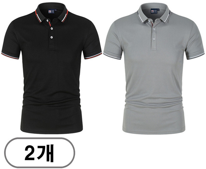 차쿠 1+1 남성 여름 중년 카라넥 반팔티 캐주얼 아빠 반팔 티셔츠 빅사이즈