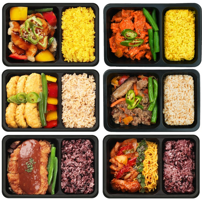 [샐러드보울] 넉넉소반 베스트 6종 세트 프리미엄 직장인 혼밥 도시락, 351g, 6개