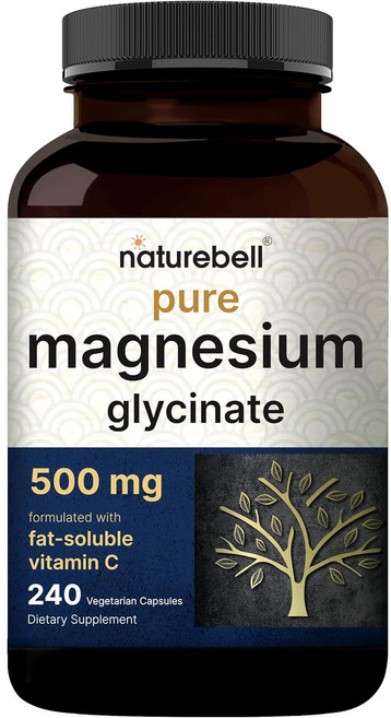 네이처벨 마그네슘 500mg 240정 1팩 Magnesium Glycinate Capsules 500mg | 240 Count 100% Chelated, 1개