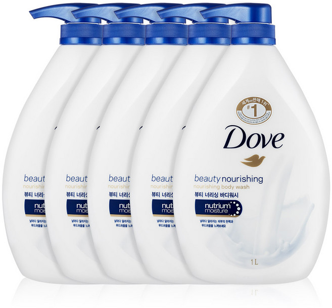 도브 뷰티 너리싱 바디워시, 1kg, 5개