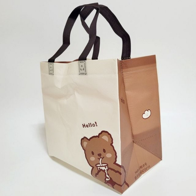 미니 곰돌이모양 부직포쇼핑백 가방 손가방