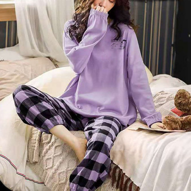 커먼식스 여성 파자마 잠옷 세트 프린팅 긴팔