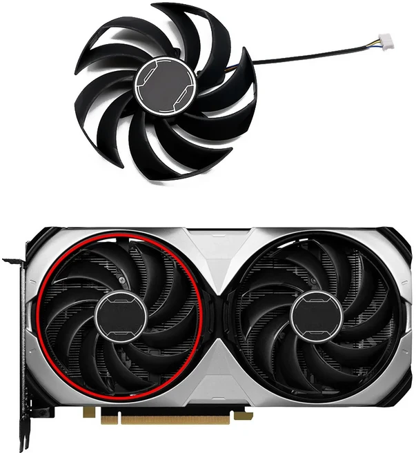호환 MSI 게임용 95MM PLD10010S12HH RTX4070 GPU 팬 GeForce RTX 4070 super Ventus 2X 그래픽 카드 냉각, 01 A-Fan