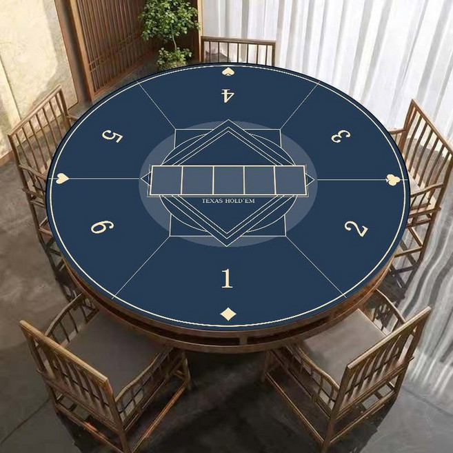 원형 블루 테이블 파티룸 레드 그린 카지노 홀덤 하우스 게임판 8인, ZG 블루하트, 140x140cm(크리스털벨벳), 1개