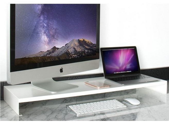 메탈 듀얼 모니터 받침대 아이맥받침대 대형 와이드 모니터선반 900 철제, 1개