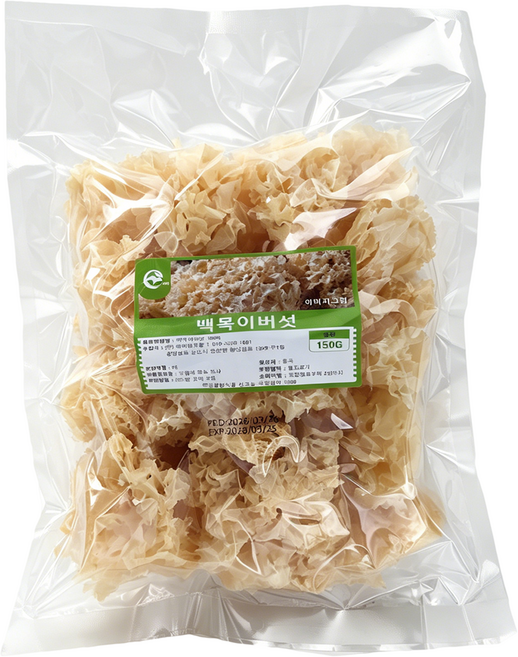HACCP 건조백목이버섯 꽃송이버섯, 1개, 150G