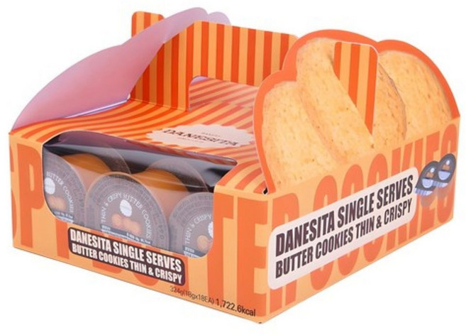 다네시타 댄케이크 버터쿠키 씬앤크리스피 싱글서브, 324g, 1개