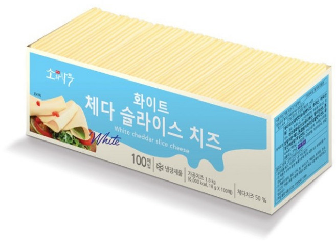동원 소와나무 화이트 체다 슬라이스 치즈, 1.8kg, 2개