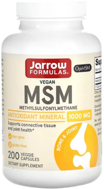 Jarrow Formulas 자로우 포뮬러스 식이유황 MSM 1000mg 200캡슐, 기본, 1개, 200정 - 쿠팡