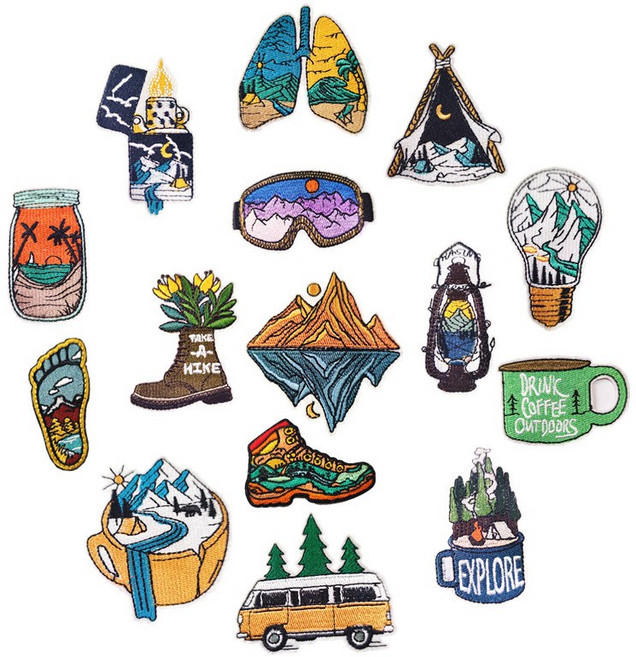 트윈은 옷 리폼 열접착 캠핑 자수 와펜 패치 등산 아웃도어 꾸미기