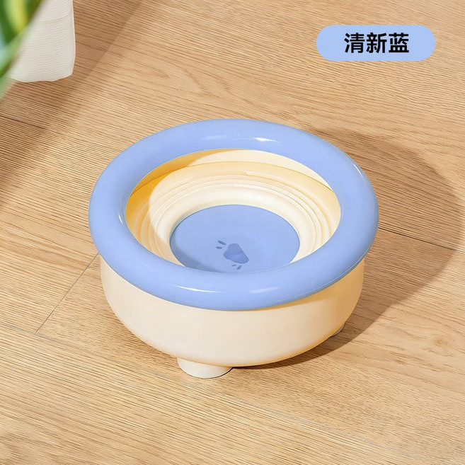 OYOU✨ 不濕嘴 寵物懸浮碗 寵物飲水器 貓咪飲水器 狗狗飲水器 出水量可調 寵物飲水碗 寵物碗 懸浮水碗 免插電 碗, 寵物懸浮碗【出水量可調 自帶過濾】藍色, 1個