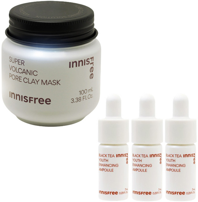 이니스프리 수퍼 화산송이 모공 마스크+(블랙티 앰플7mlx3개 증정), 1개, 1개입