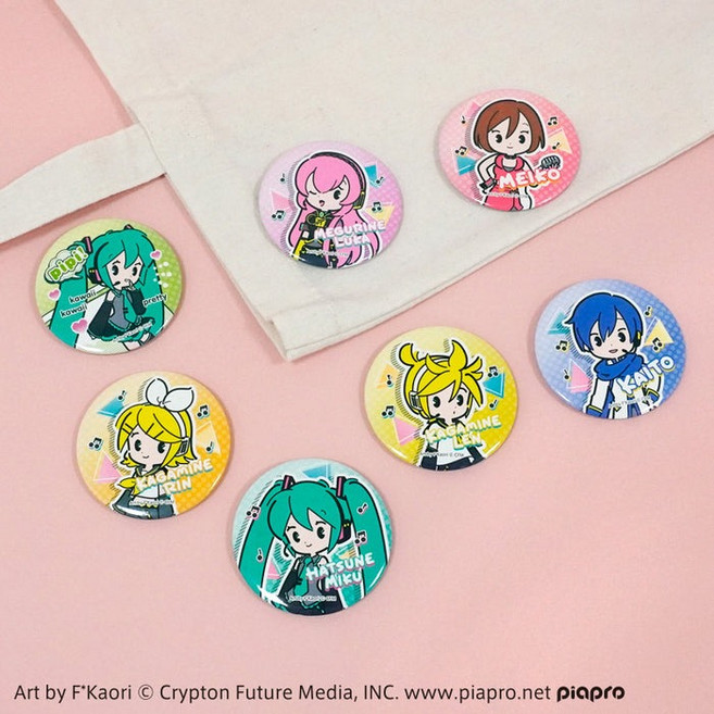 하츠네 미쿠 X FKaori 콜라보 레트로 팝 랜덤 캐릭터 캔뱃지 [보컬로이드 직수입], 1개