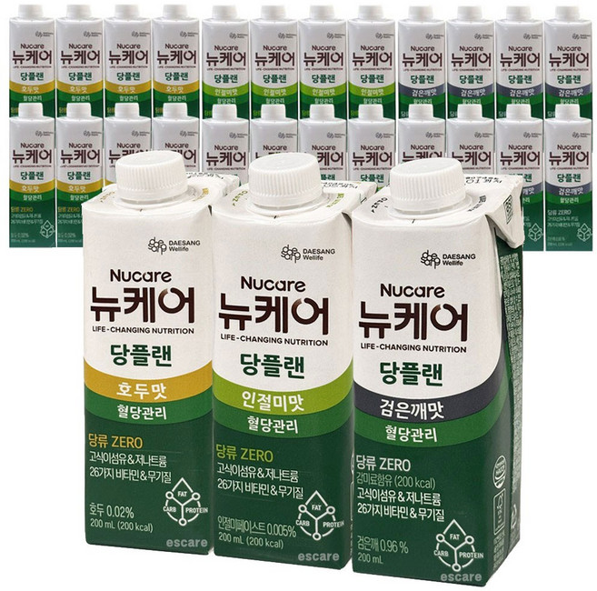 뉴케어 당플랜 3종 혼합 호두맛+인절미맛+검은깨맛, 24개, 200ml