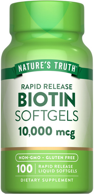 NATURE'S TRUTH 綠萃淨 生物素 10000mcg 速釋液體軟膠囊, 1個, 100錠