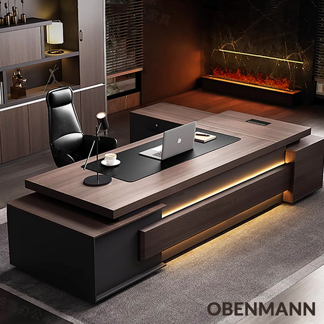 오벤만 고급 중역책상 회장님 사장님 임원 사무실 사무용 서재 업무 데스크 원목 나무, 단일