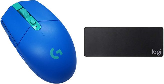 로지텍 무선마우스 + 마우스 장패드, 블루,블랙, G304