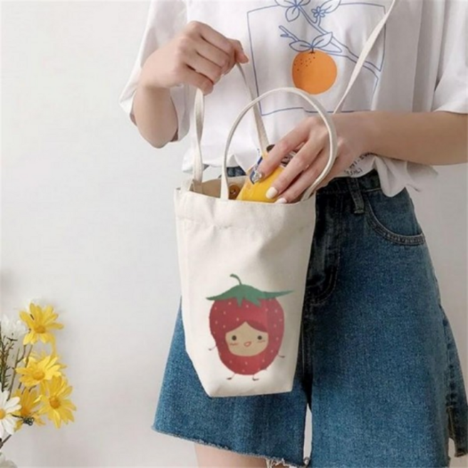 [오앤디샵] 텀블러 드링크백 데일리백 컵가방 에코 다용도 캔버스 미니 물병 가방