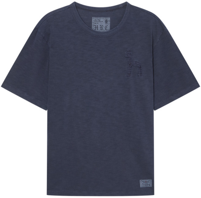 25SS [25주년][GARMENT DYE] 네이비 빅퍼피 반팔 크루넥 티셔츠 HZTS5B003N2