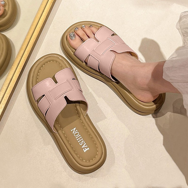 Modern Fashion 여성 발편한 통굽 샌들 고급감 컬러 슬리퍼 X139