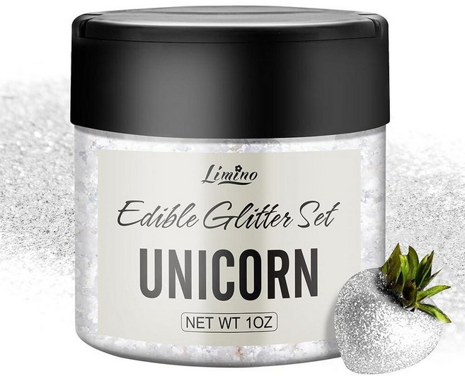 식용 글리터 - 30g 식용 광택 먼지 메탈릭 식품 등급 컬러링 글리터 음료 베이킹 케이크 장식용 - 아이싱 칵테일 사탕용 식용 먼지 파우더 쉬머 스프링클 파우더 (유니, 유니콘, 1개
