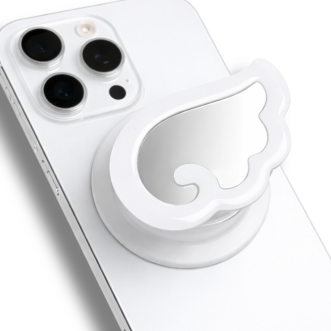 코지박스 맥세이프 그립 톡홀더 스마트링 거울 미러 핑거링, 1개, 엔젤 날개