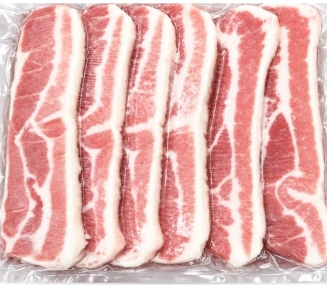 [당일발송] { 22 } 럭키미트 프리미엄 수입산 돼지고기 껍데기있는 삼겹살 구이용, 1개, 1kg
