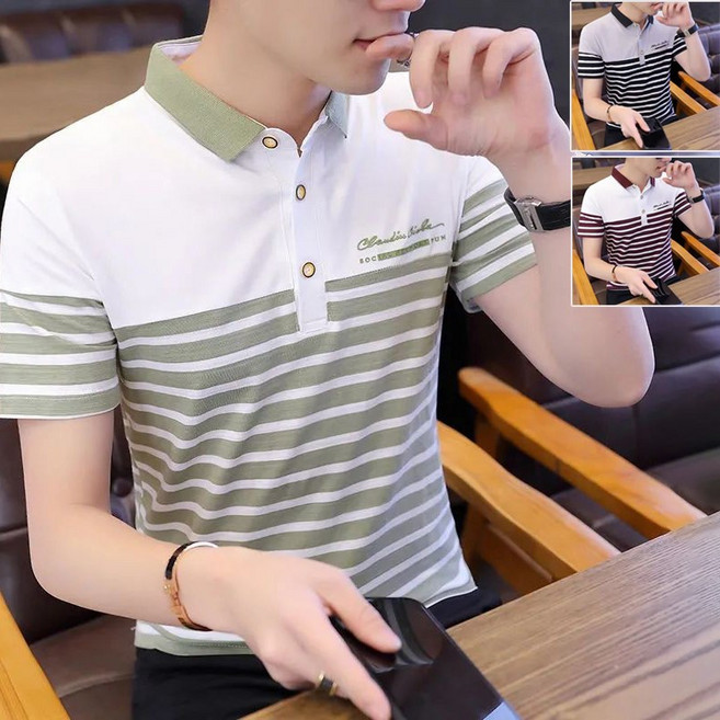 셔츠 남성 비즈니스 캐주얼 반팔티셔츠 패션카라티셔츠 남성 빅사이즈반팔셔츠티셔츠 NZ4728