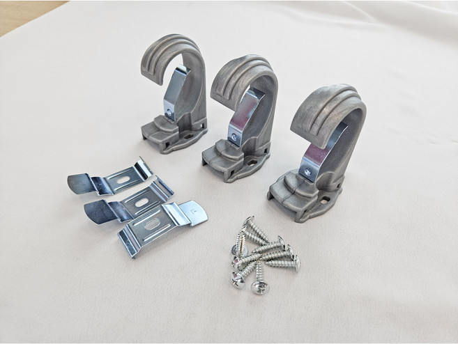 커블 커튼 봉걸이 1세트, 25mm 그레이 set, 봉브라켓