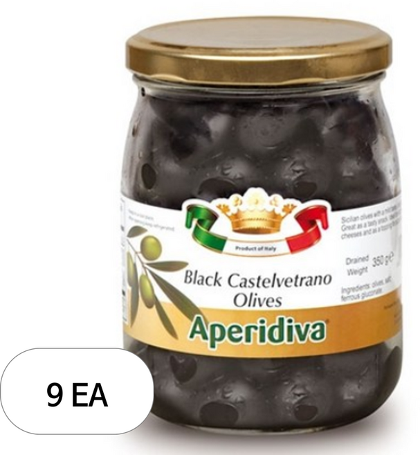 마다마 올리바 블랙 카스텔베트라노 올리브, 350g, 9개