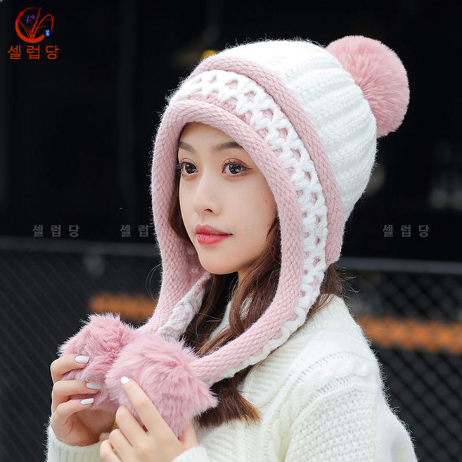 셀럽당 가을 겨울 여성 모자 니트 비니 보온 도톰 방한 모자