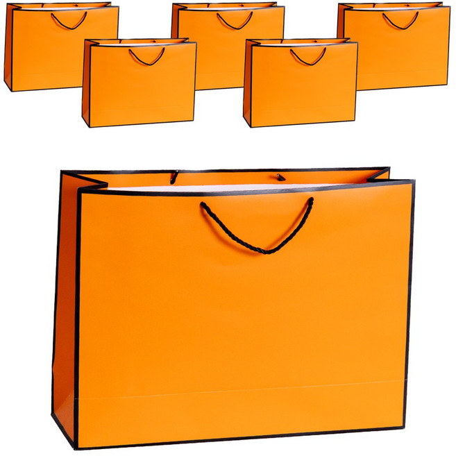 VITALO 시그니처라인 쇼핑백 선물용 답례품 두꺼운 고급 종이가방 튼튼한 쇼핑백 6P, 6개, PGC_OR(오렌지)