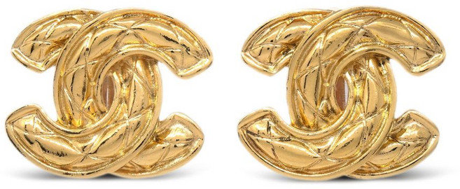 샤넬 중고 1990-2000's 다이아몬드 퀼팅 CC 클립온 이어링